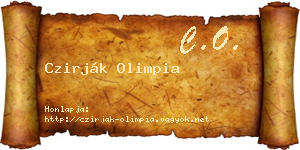 Czirják Olimpia névjegykártya